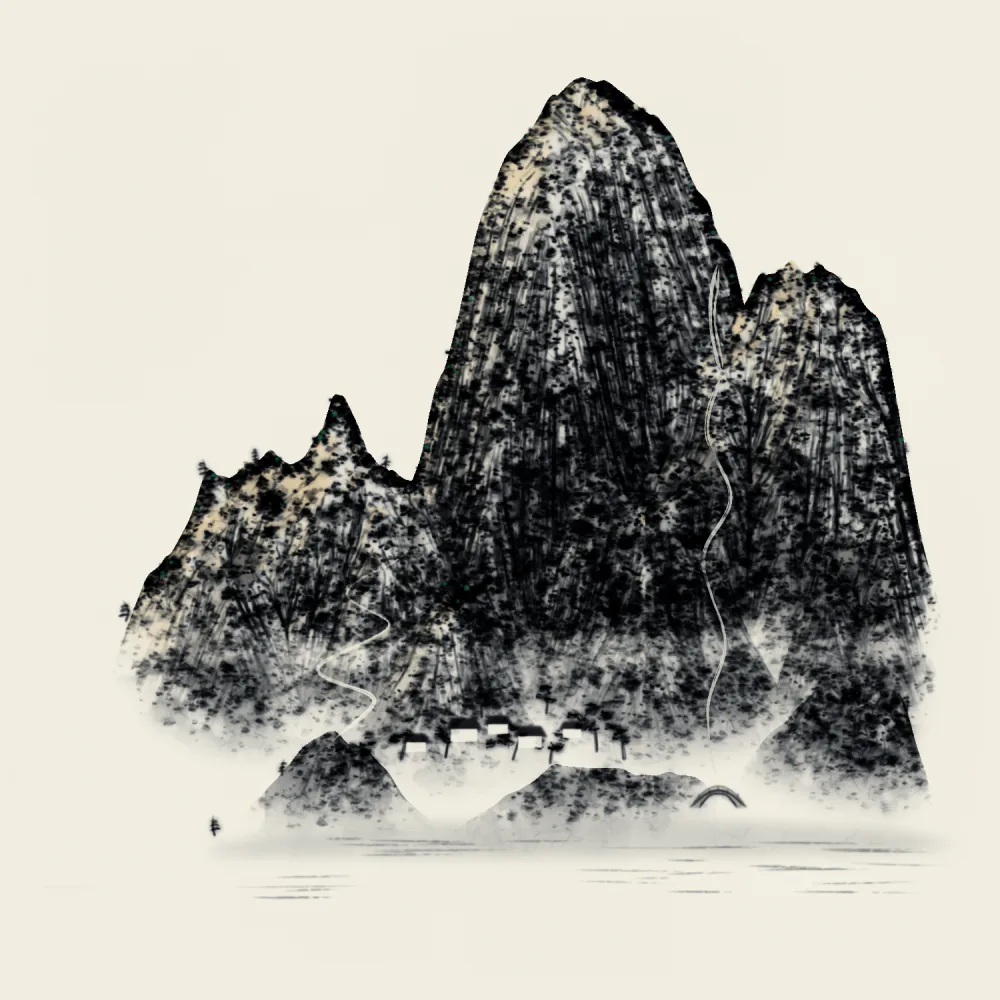 Ink landscape in the manner of Huang Binhong